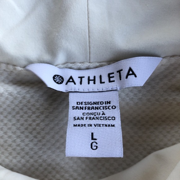 Athleta Whistler Hybrid Top Womens L White Layered Fleece Lined Performance $129 - Picture 3 of 12